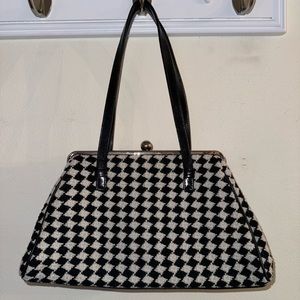 VINTAGE Glenda Gies Handbag: Black and White